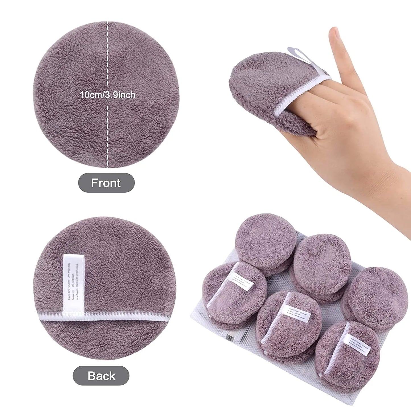 SUNLAND Microfiber Reusable Makeup Remover Pads