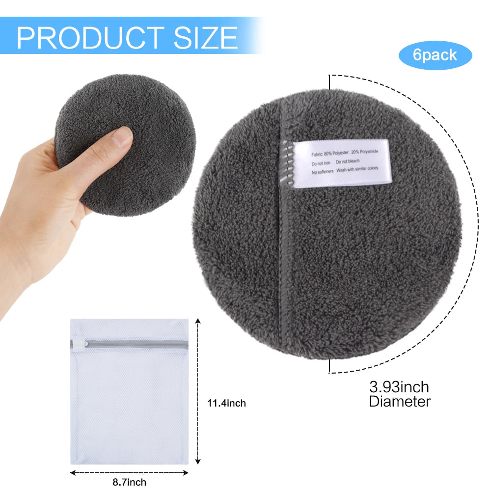 SUNLAND Microfiber Reusable Makeup Remover Pads