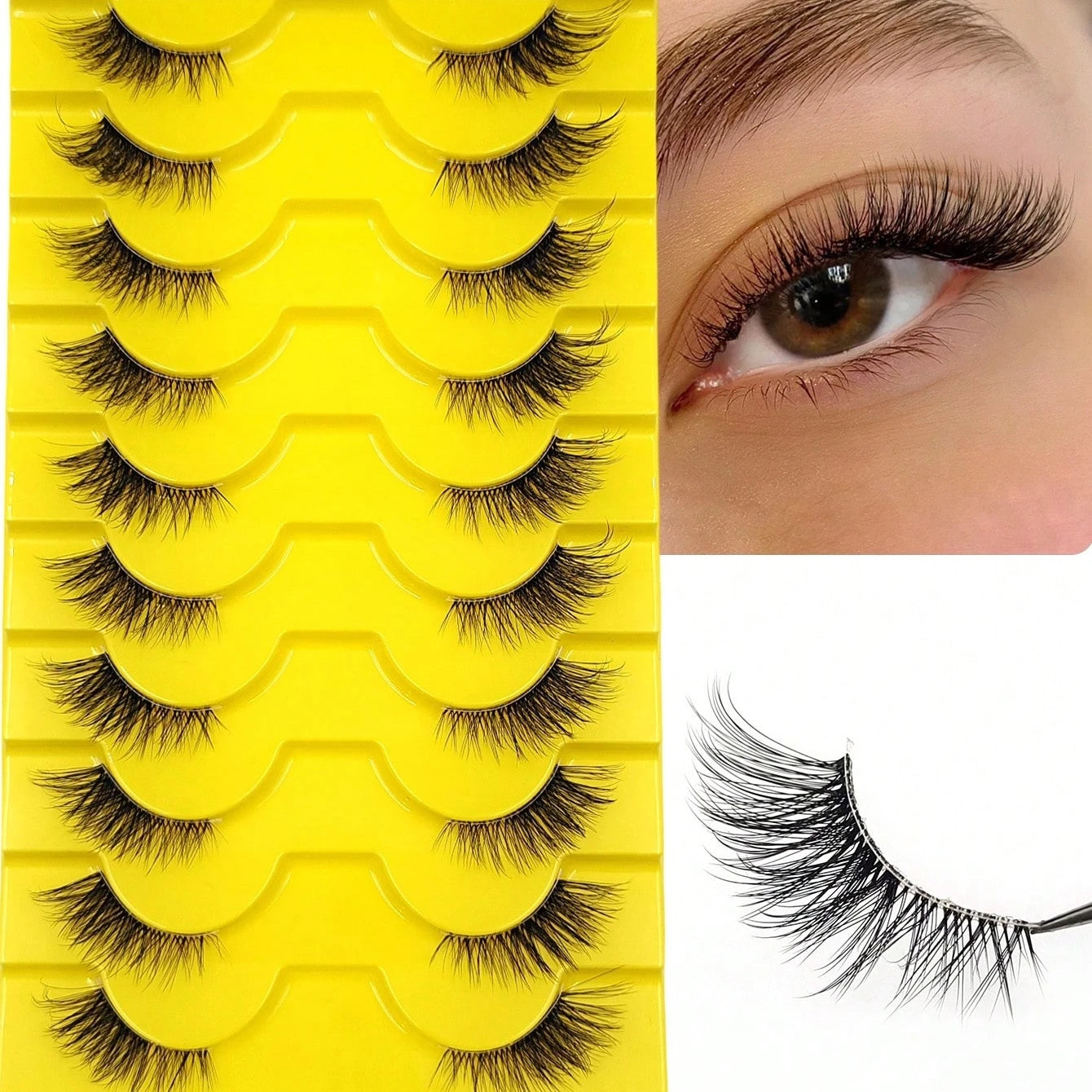 Professional 10-Pair Elegant Winged Lashes