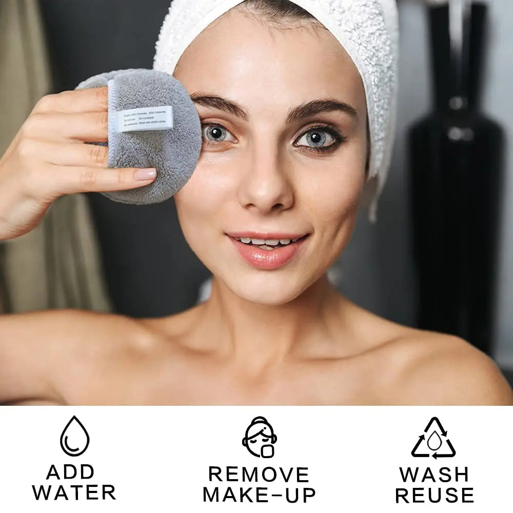 SUNLAND Microfiber Reusable Makeup Remover Pads