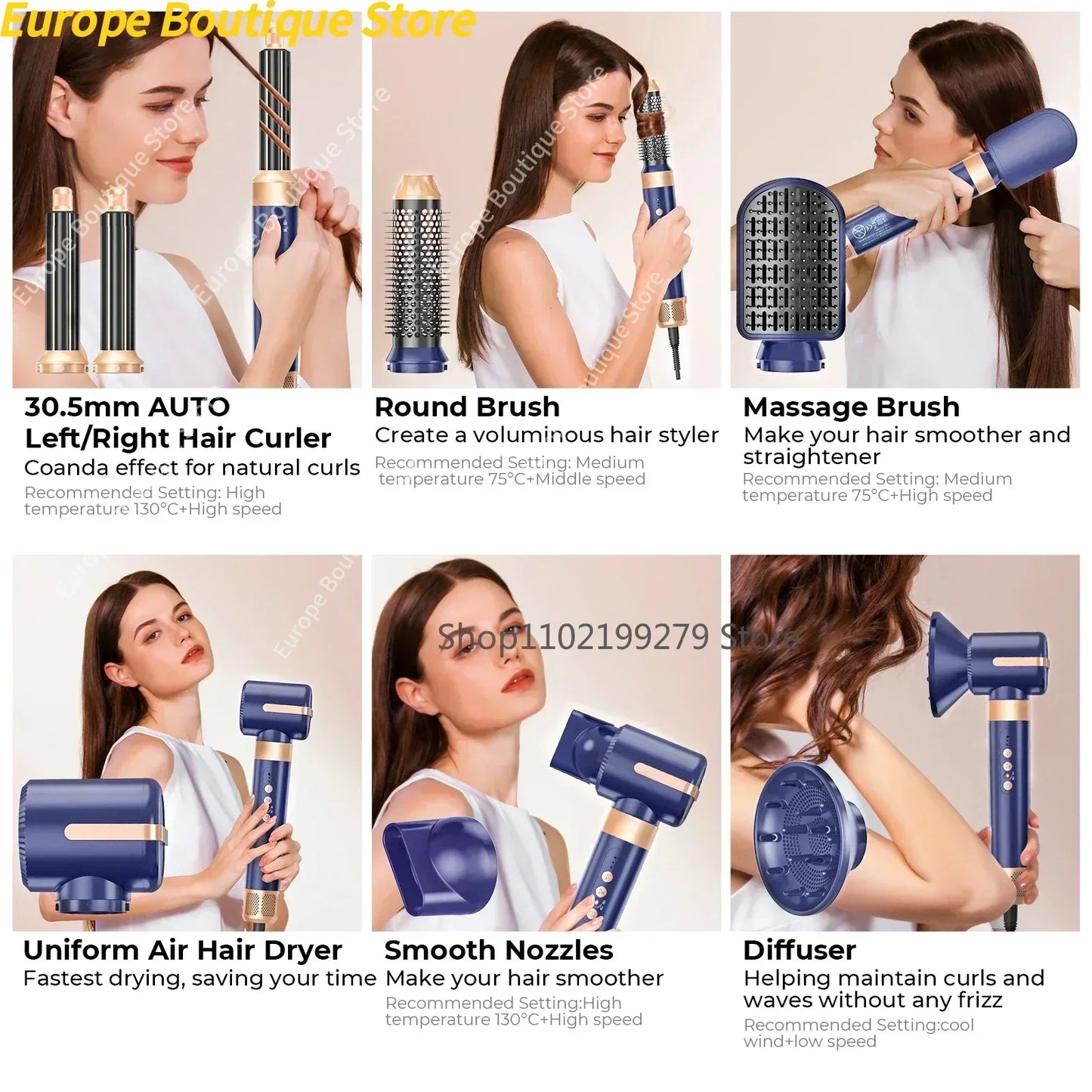 AEROVORTEX 7 In 1 Hair Dryer Brush