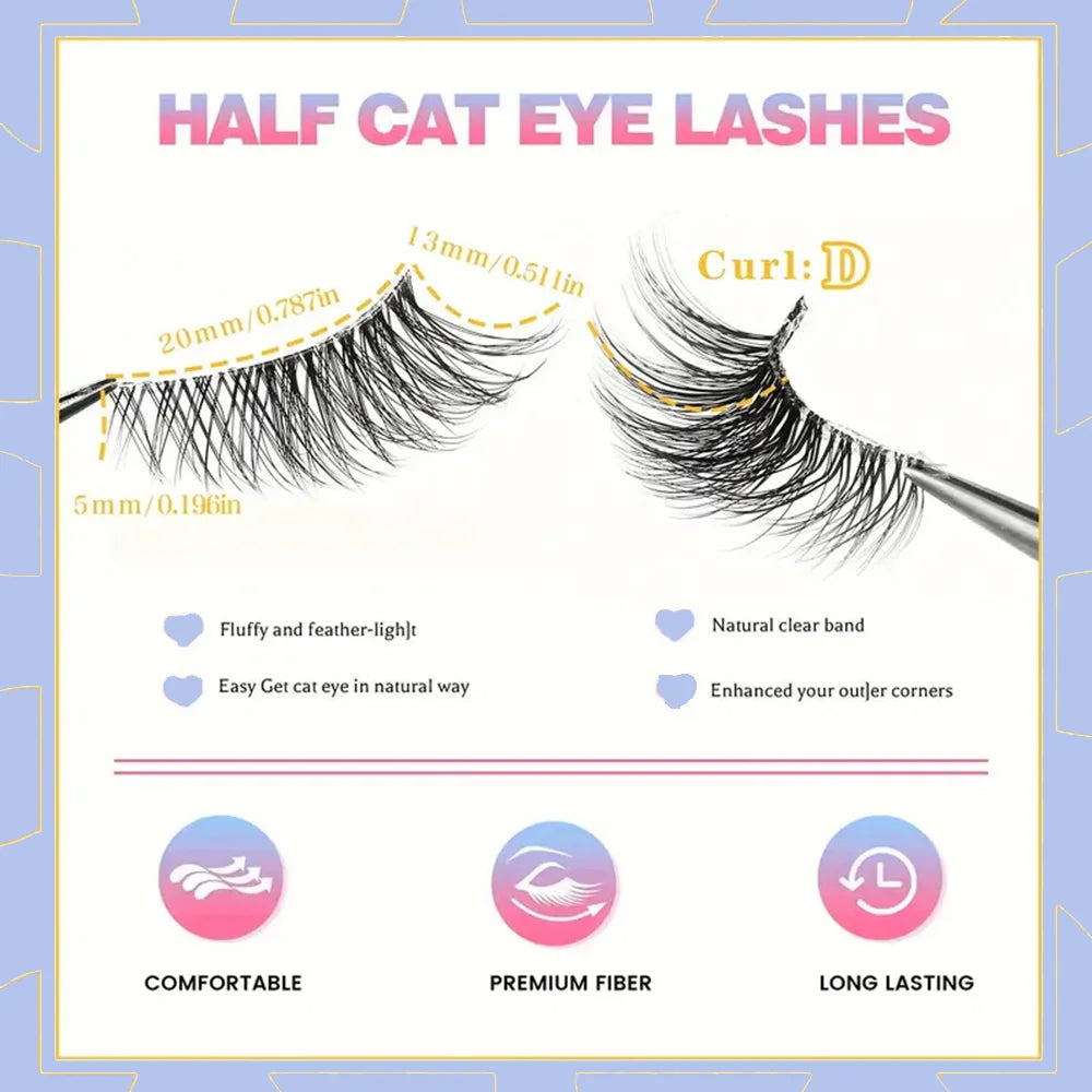 European & American Style "Fox-Eye" Half-Lashes